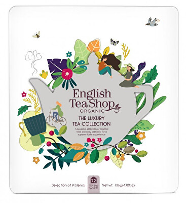 English Tea Shop - Dárková sada Luxury bílá v plechové kazetě BIO 72 sáčků