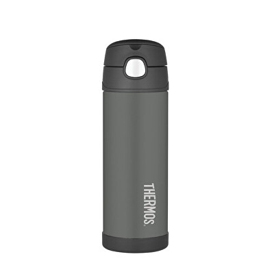 Thermos - Dětská termoska s brčkem - černá
