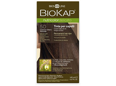 Biokap - Nutricolor Delicato - Barva na vlasy 5.0 Kaštanová přírodní světlá 140 ml