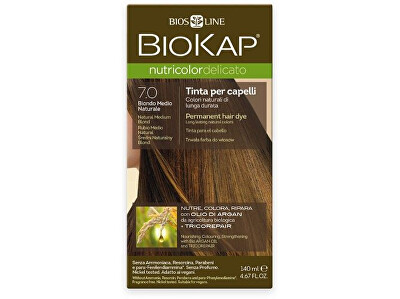 Biokap - Nutricolor Delicato - Barva na vlasy 7.0 Blond přírodní střední 140 ml