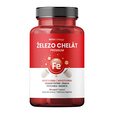 MOVit Energy - Železo Chelát Premium 90 kapslí