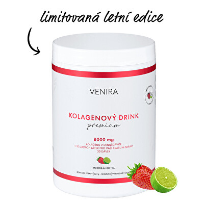 Venira - Premium kolagenový drink pro vlasy, nehty, pleť - jahoda a limetka 324 g