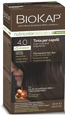 Biokap - BIOKAP DELICATO RAPID barva na vlasy - 4.00 Přírodní hnědá tmavá 135 ml
