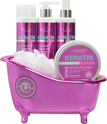 Vivaco - Dárkové balení Keratin v dekorativní vaničce