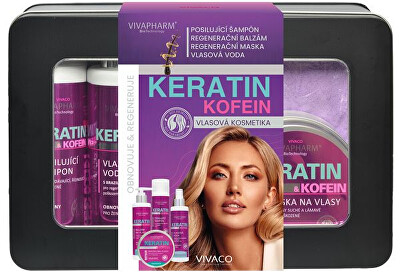 Vivaco - Dárkové balení Keratin v plechovém obalu