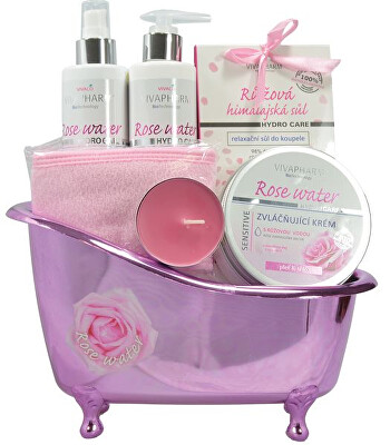 Vivaco - Dárkové balení Rose Water v dekorativní vaničce