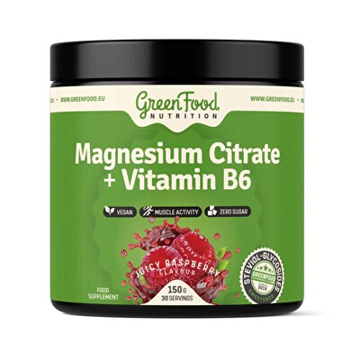 GreenFood - Magnesium Citrate + Vitamin B6 150 g Juicy raspberry