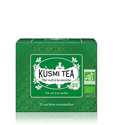 Kusmi Tea - Spearmint green tea 20 mušelínových sáčků BIO, 40 g