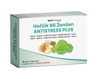 MOVit Energy - Hořčík B6 Ženšen Antistress PLUS 30 tablet