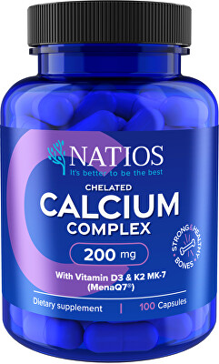 Natios - Vápník s vitamíny D3 a K2 MK-7 - 200 mg 100 kapslí