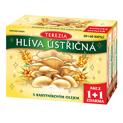 Terezia Company - Hlíva ústřičná s rakytníkovým olejem 60 + 60 kapslí - Limitovaná edice