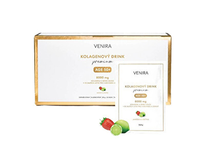 Venira - Kolagenový drink pro vlasy, nehty a pleť 50+ - jahoda a limetka, 30 x 10,8 g