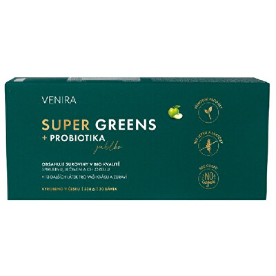 Venira - Super Greens + probiotika jablko 336 g