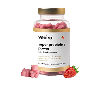 Venira - Super probiotics power - daily digestive gummies - jahoda 60 ks