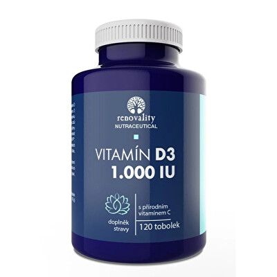 Renovality - Vitamín D3 1.000 IU obohacený přírodním vitamínem C 120 tobolek