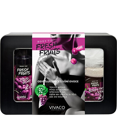 Vivaco - Dárkové balení Fresh Fruits Hrozno v plechovém obalu