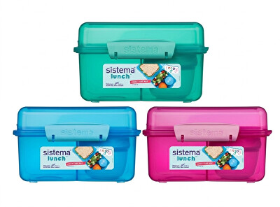 Sistema - 3komorová krabička s nádobou na jogurt 2 l Mix