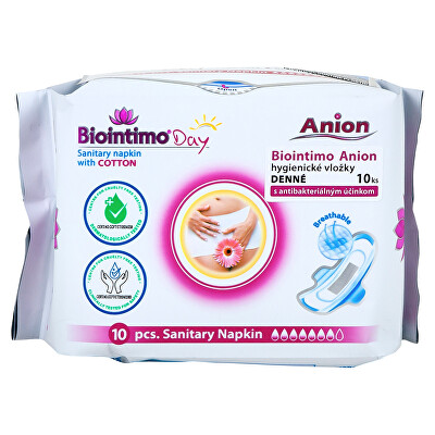 Biointimo - Hygienické vložky Anion denní s křidélky 10 kusů