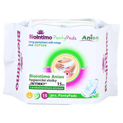 Biointimo - Hygienické vložky Anion intimky s křidélky 15 kusů