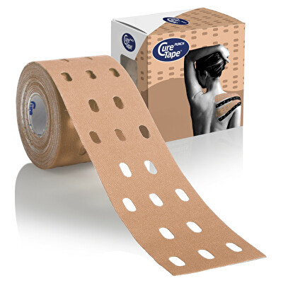 CureTape - Kineziologický tejp Punch Beige 5 cm x 5 m