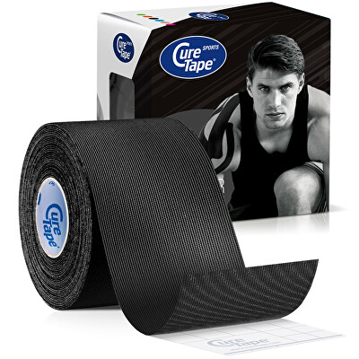 CureTape - Kineziologický tejp Sports Black 5 cm x 5 m