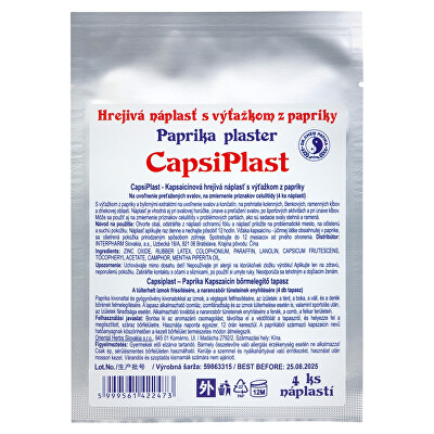 Dr. Chen Patika - Capsiplast Hřejivá náplast s výtažkem z papriky 4 kusy