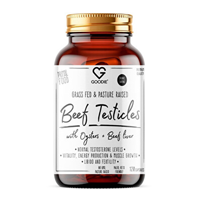 Goodie - Býčí žlázy s ústřicemi a hovězími játry - Beef Testicals 120 kapslí
