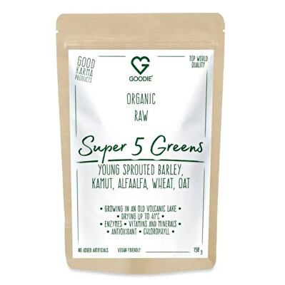 Goodie - Super 5 Greens - sušené šťávy BIO & RAW 150 g