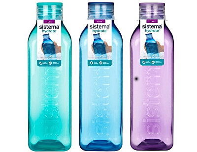 Sistema - Fľaša so skrutkovacím viečkom Hydrate Square 1 l Mix