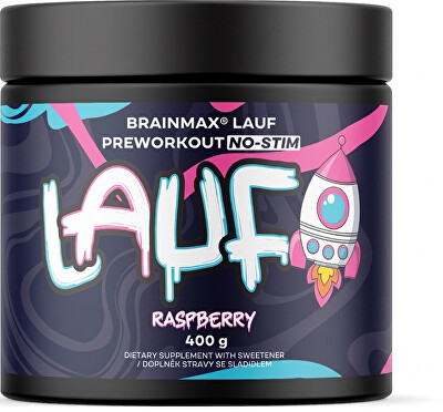BrainMax - Lauf® Preworkout bez kofeínu - Malina 400 g