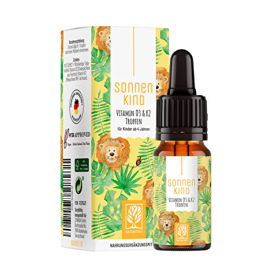 Naturtreu - Slnečné dieťa Vitamín D3 500 IU + K2 kvapky pre deti 10 ml