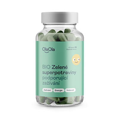 OlaOla - BIO Zelené superpotraviny podporující zažívání 90 kapslí