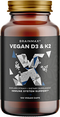BrainMax - Vegan Vitamín D3 & K2 100 kapsúl