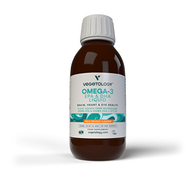Vegetology - Liquid Omega-3 EPA a DHA s vitamínem D - Pomeranč 150 ml