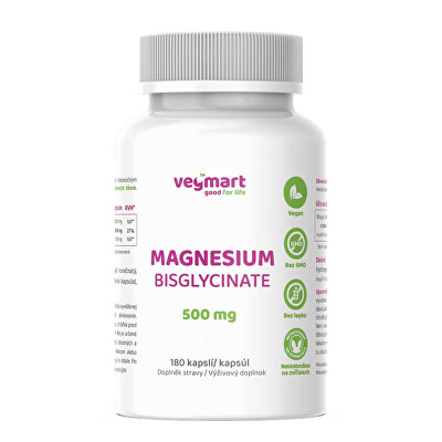 Vegmart - Horčík bisglycinát 500 mg 180 kapsúl