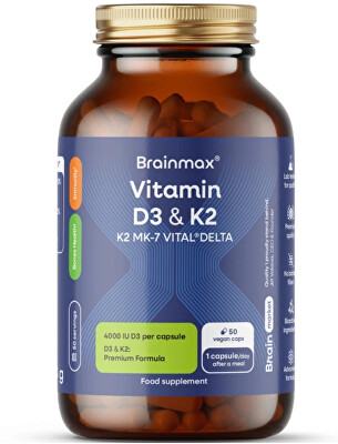 BrainMax - Vitamin D3 & K2 50 kapslí