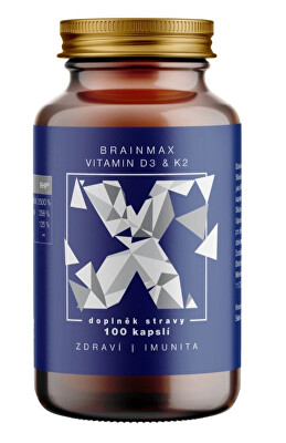 BrainMax - Vitamín D3 & K2® - D3 4000 IU / K2 150 mcg 100 kapsúl