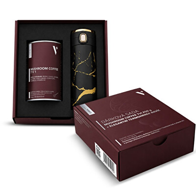 Clinical - Dárková sada Mushroom Coffee 7v1 250 g + elegantní termohrnek