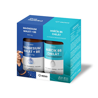 MOVit Energy - Duo Hořčíků - Malát & Bisglycinát 90 tablet + 90 kapslí