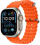 Apple Watch Ultra 2 49 mm Titangehäuse mit orangem Ozeanarmband