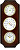 Nástěnné dřevěné hodiny s barometrem a teploměrem E06P.3976.52