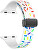 Curea din silicon cu model colorat pentru Apple Watch 42/44/45/49 mm - Alb