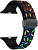 Curea din silicon cu model colorat pentru Apple Watch 42/44/45/49 mm - Negru