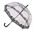 Damen Clear Clear Regenschirm Clear Dome Stick mit schwarzer Spitze Effekt ZWECK