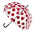 Umbrelă transparentă cu tijă pentru femei Clear Dome Stick With A Poppy Design POESPOP