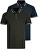 2 PACK - T-shirt polo da uomo JJEPAULOS Slim Fit 12191216 Navy Blazer Forest Night(PLAY1)