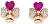 Rózsaszín aranyozott ezüst fülbevaló cirkónium kövekkel Love EQURR