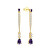 Exklusive vergoldete hängende Ohrringe mit Zirkonen AGUP3300F-GOLD