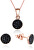 Magická súprava šperkov zo striebra sa zirkónmi AGSET267-ROSE (náhrdelník, náušnice)