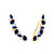 Gyönyörű hosszú fülbevaló kék cirkónium kövekkel AGUP3299DB-GOLD